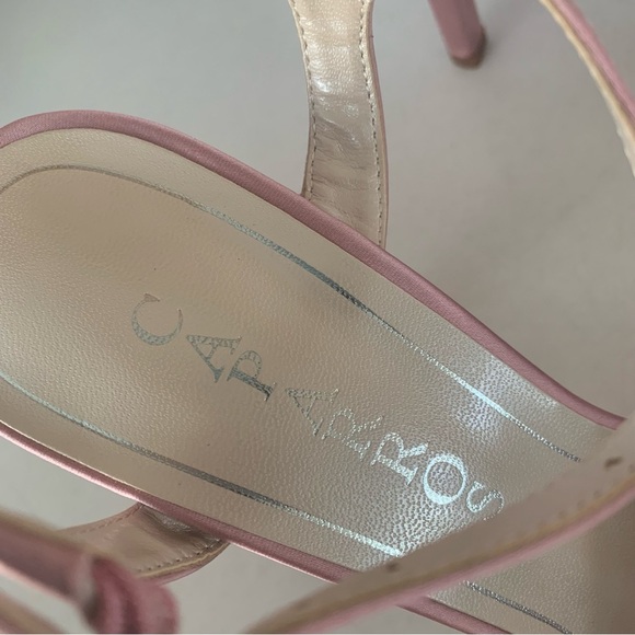 Caparros Womens Pink Pizzle Satin Peep Toe Casual Ankle Strap Sandals US 8 M NEW - Picture 2 of 9